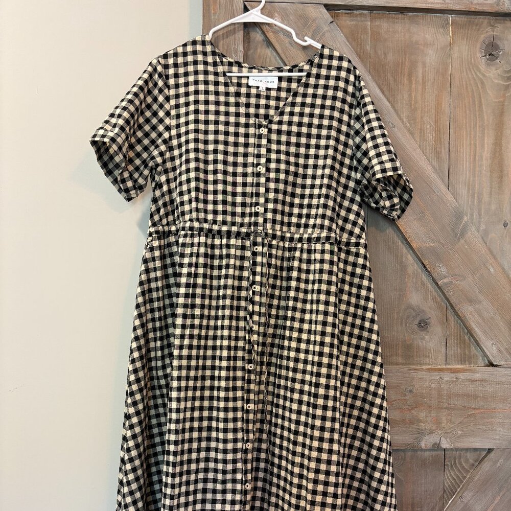 Tradlands Nell Midi Dress Black Gingham L